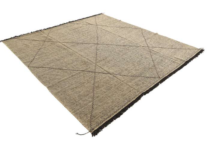 9' 3 x 9' 8 Hand Knotted Moroccan Wool Square Rug