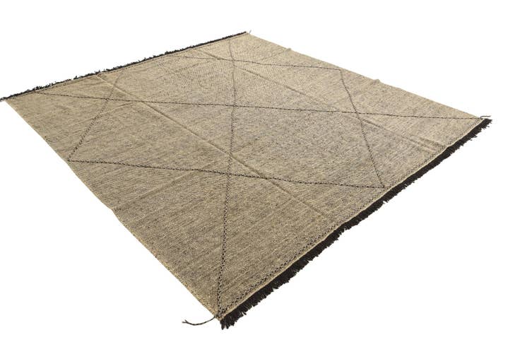 Detail image of 9' 3 x 9' 8 Hand Knotted Moroccan Wool Square Rug