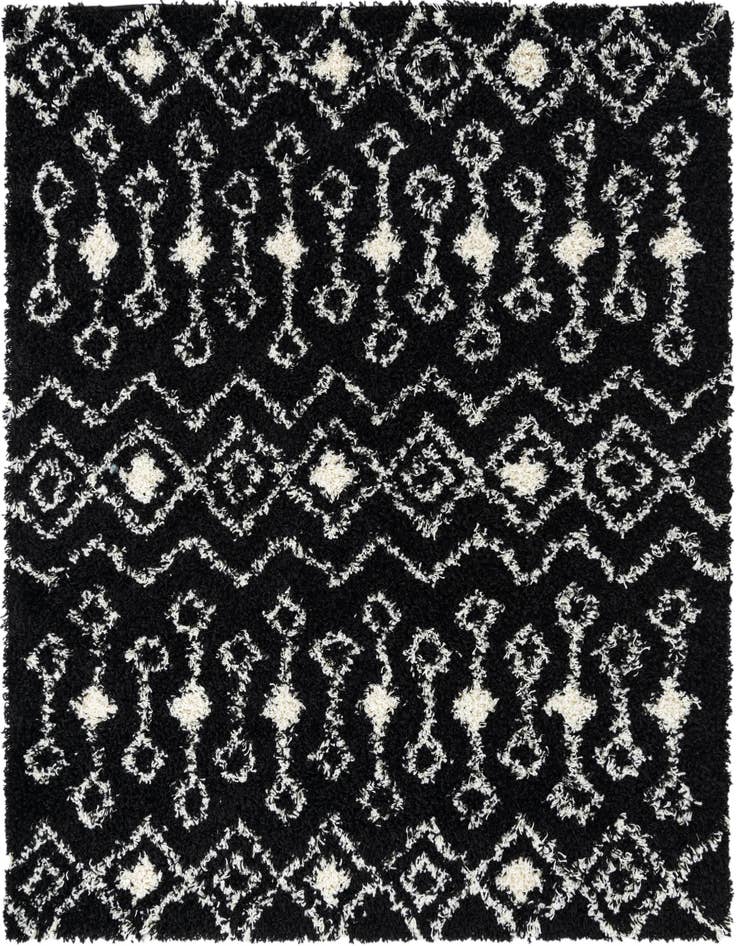 Detail image of 6' x 6' Moroccan Trellis Shag Square Rug