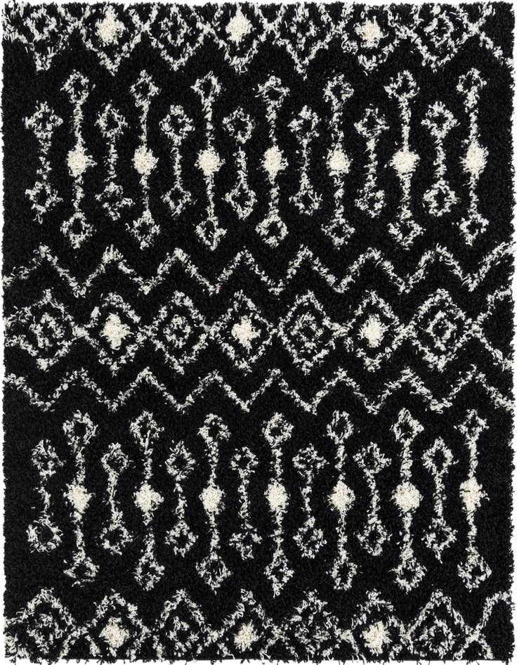 Detail image of 5' 3 x 5' 3 Moroccan Trellis Shag Square Rug