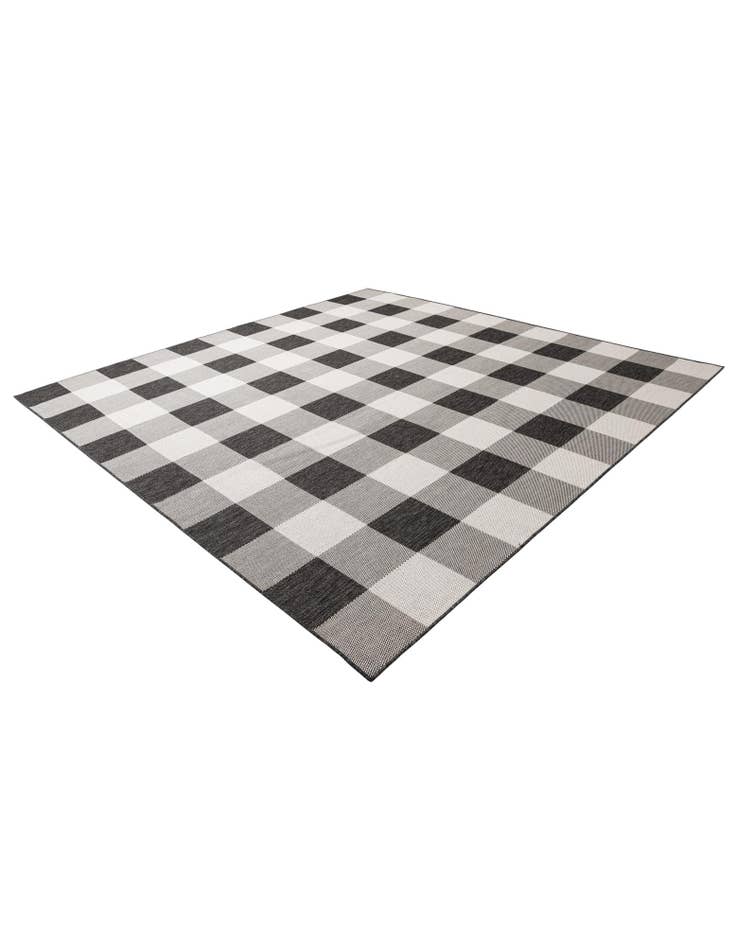 Detail image of 10' x 10'  Washable Checkered Indoor / Outdoor Square Rug