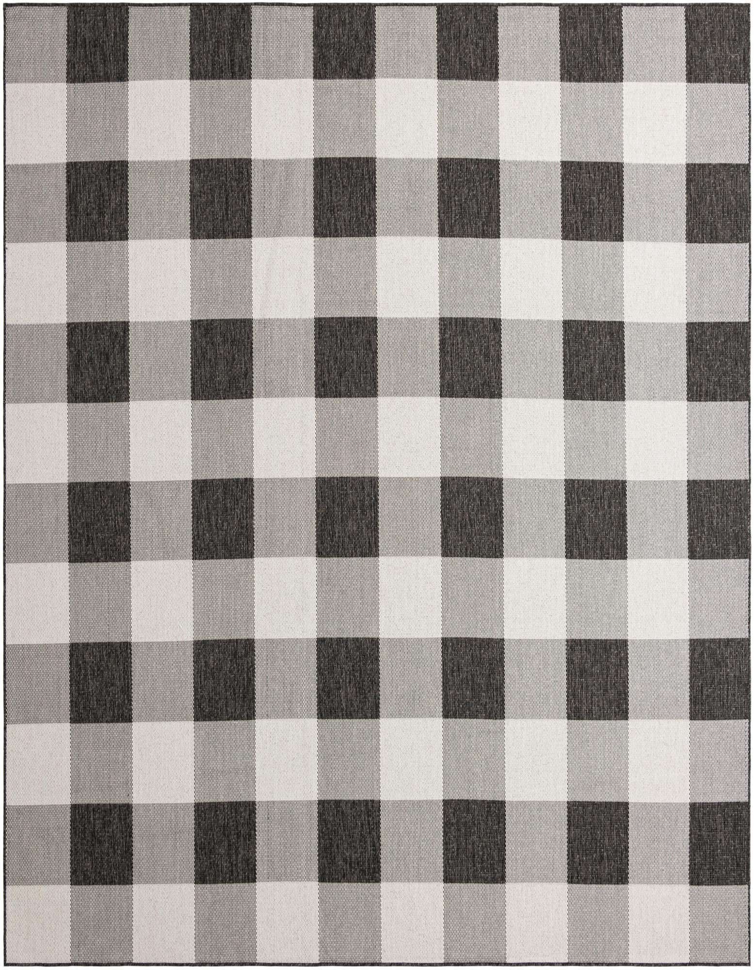 10' x 10' Easy-Clean Checkered Indoor / Outdoor Square Rug