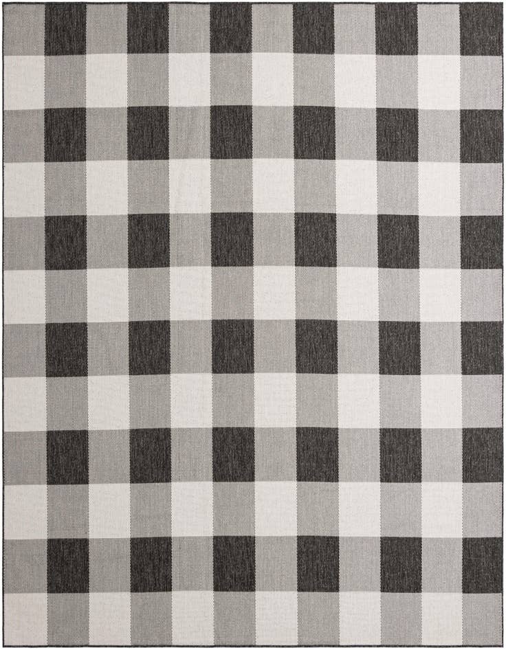 Detail image of 10' x 10' Easy-Clean Checkered Indoor / Outdoor Square Rug