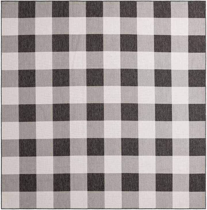 10' x 10' Easy-Clean Checkered Indoor / Outdoor Square Rug