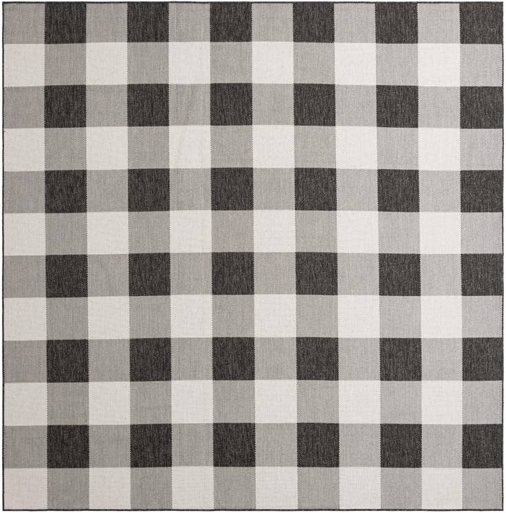 Detail image of 10' x 10' Easy-Clean Checkered Indoor / Outdoor Square Rug