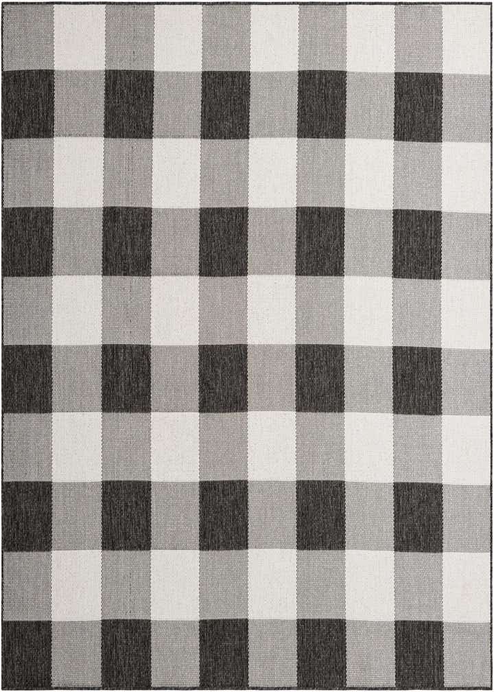 7' 10 x 7' 10 Easy-Clean Checkered Indoor / Outdoor Square Rug