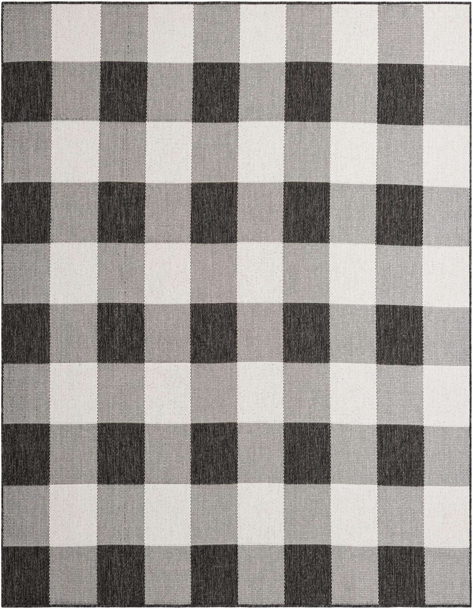 7' 10 x 7' 10 Easy-Clean Checkered Indoor / Outdoor Square Rug