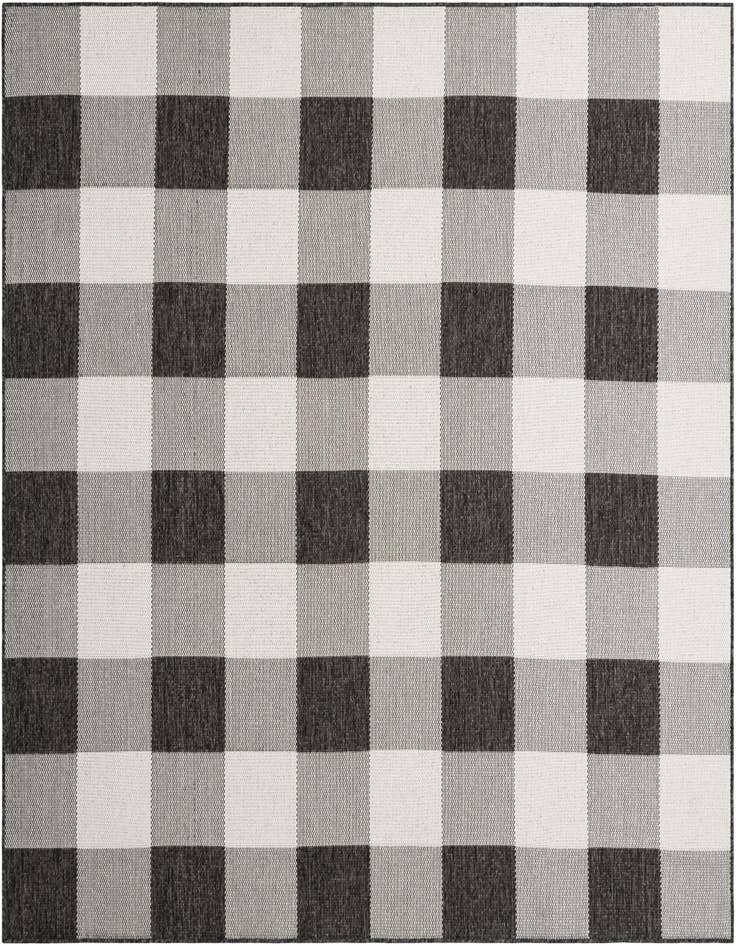 Detail image of 7' 10 x 7' 10 Easy-Clean Checkered Indoor / Outdoor Square Rug