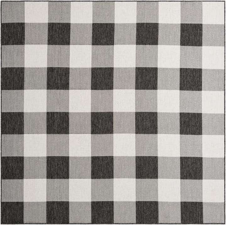 7' 10 x 7' 10 Easy-Clean Checkered Indoor / Outdoor Square Rug