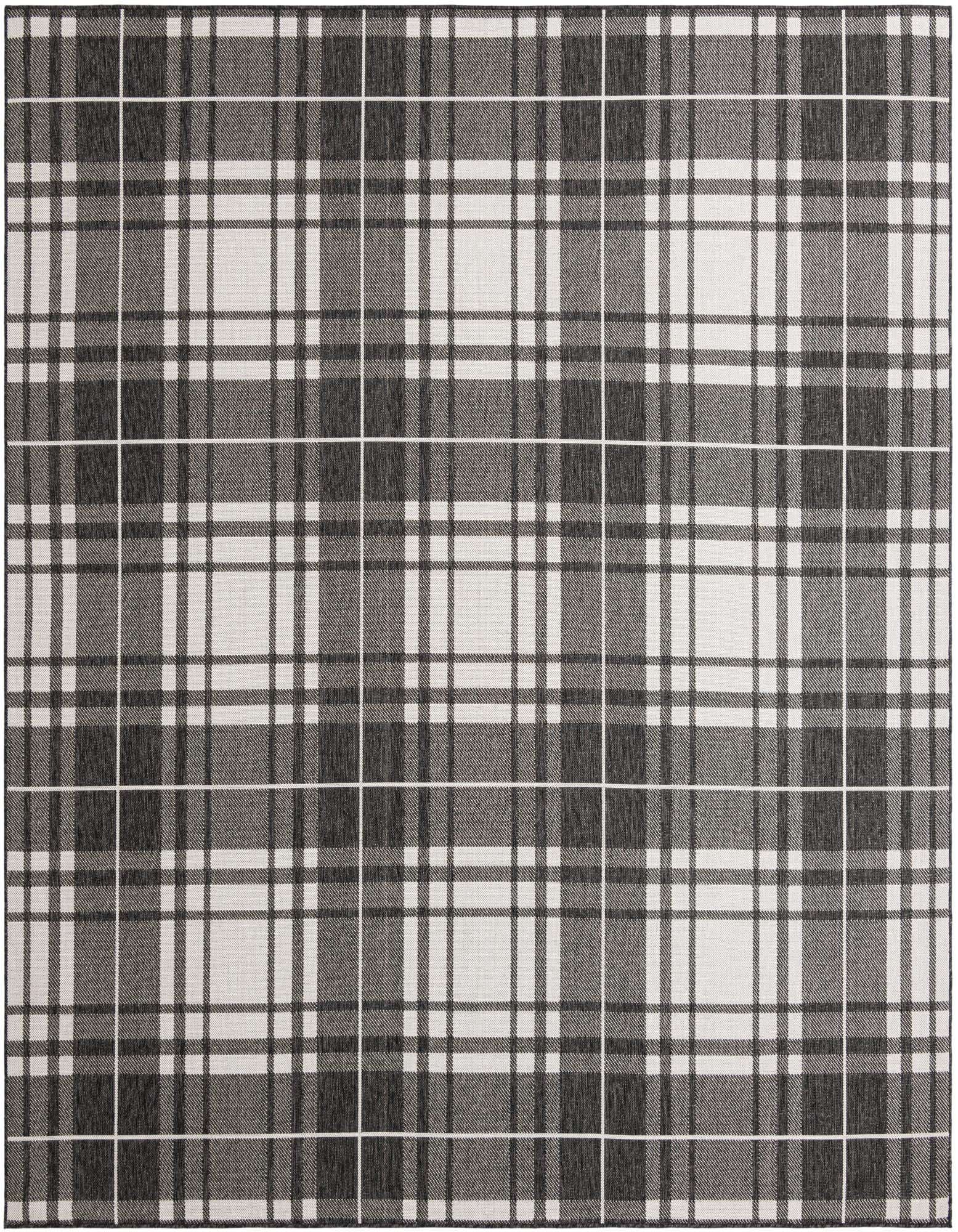 10' x 10' Easy-Clean Checkered Indoor / Outdoor Square Rug