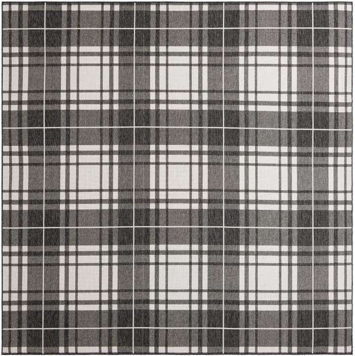 10' x 10' Easy-Clean Checkered Indoor / Outdoor Square Rug