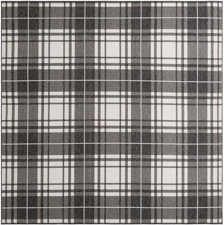 Detail image of 10' x 10' Easy-Clean Checkered Indoor / Outdoor Square Rug