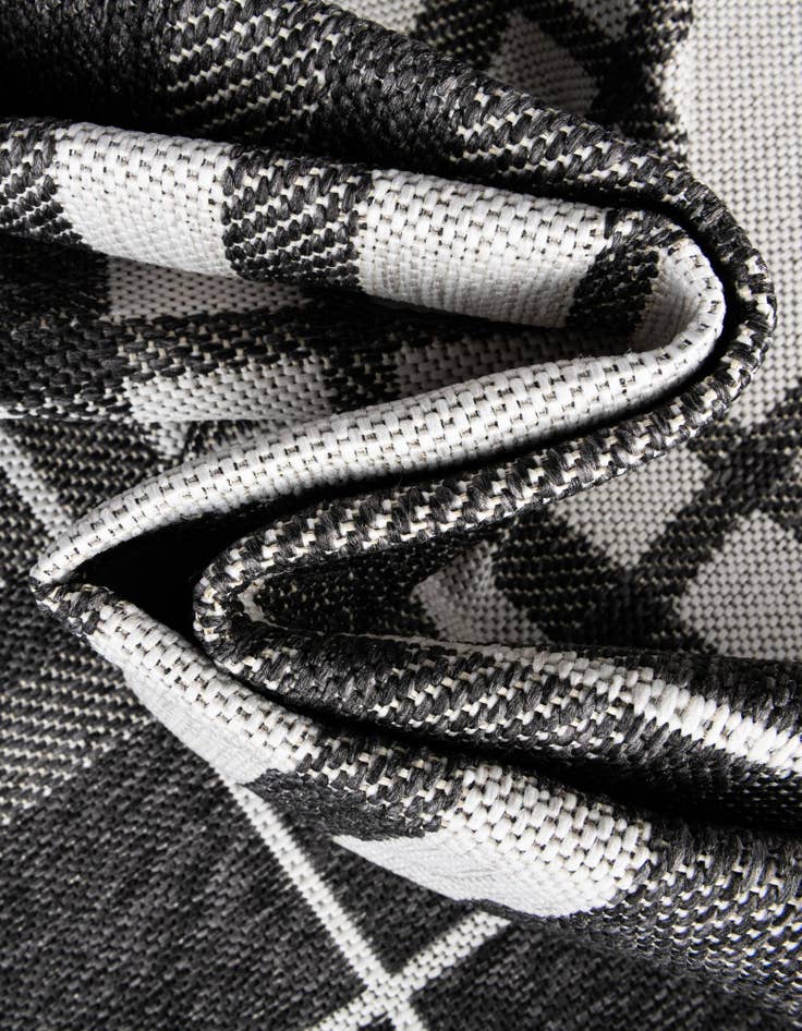 Detail image of 10' x 10' Easy-Clean Checkered Indoor / Outdoor Square Rug