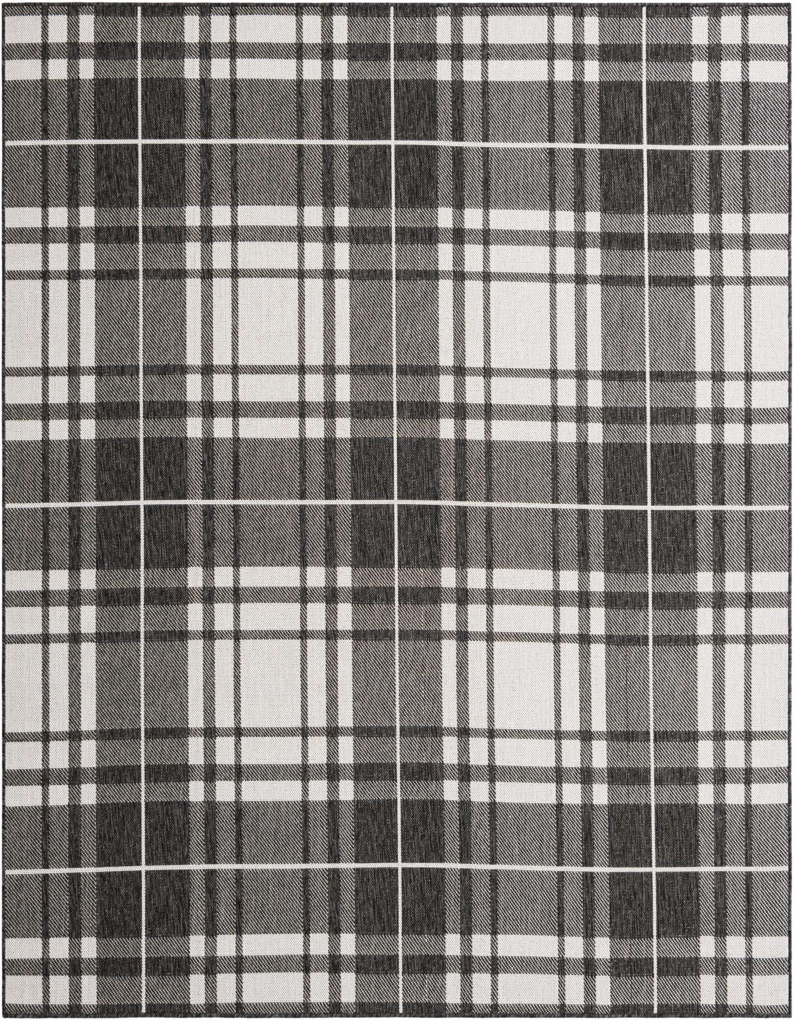 7' 10 x 7' 10 Easy-Clean Checkered Indoor / Outdoor Square Rug