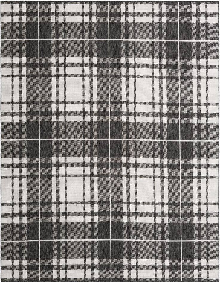 Detail image of 7' 10 x 7' 10 Easy-Clean Checkered Indoor / Outdoor Square Rug
