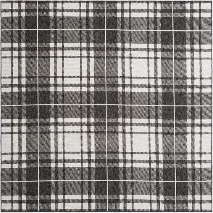 7' 10 x 7' 10 Easy-Clean Checkered Indoor / Outdoor Square Rug