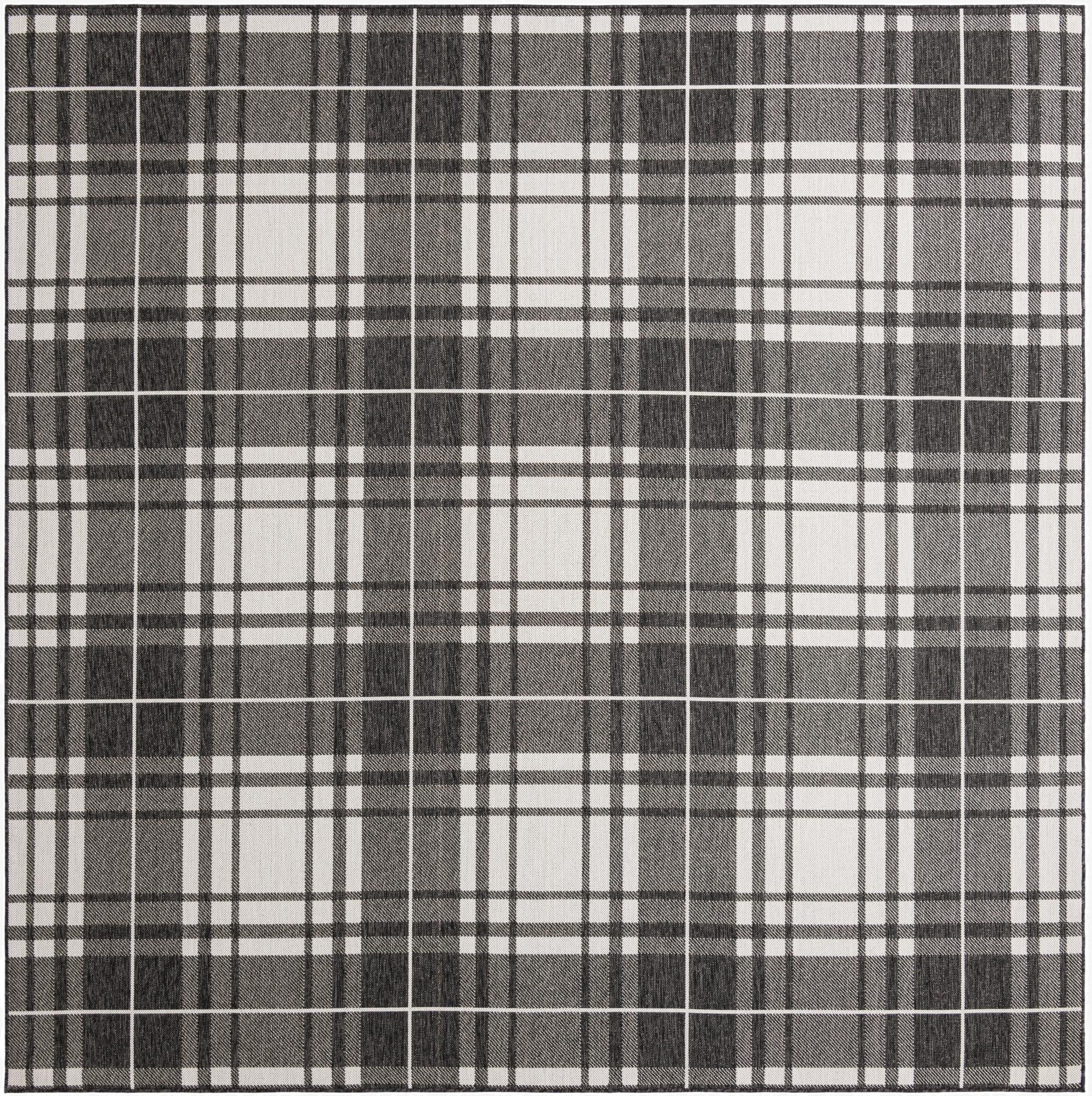 10' x 10'  Washable Checkered Indoor / Outdoor Square Rug