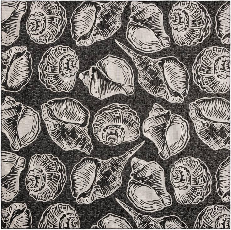 Detail image of 10' x 10' Easy-Clean Coastal Indoor / Outdoor Square Rug