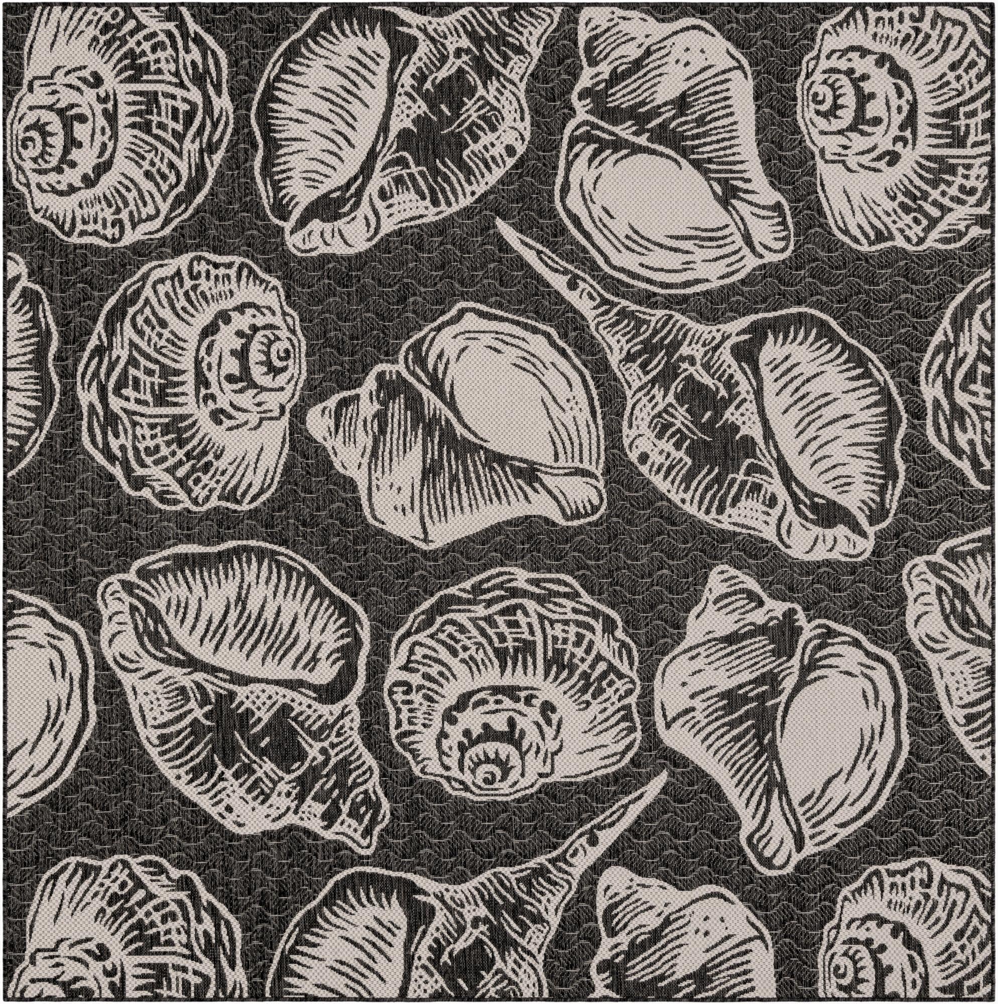 7' 10 x 7' 10  Washable Coastal Indoor / Outdoor Square Rug