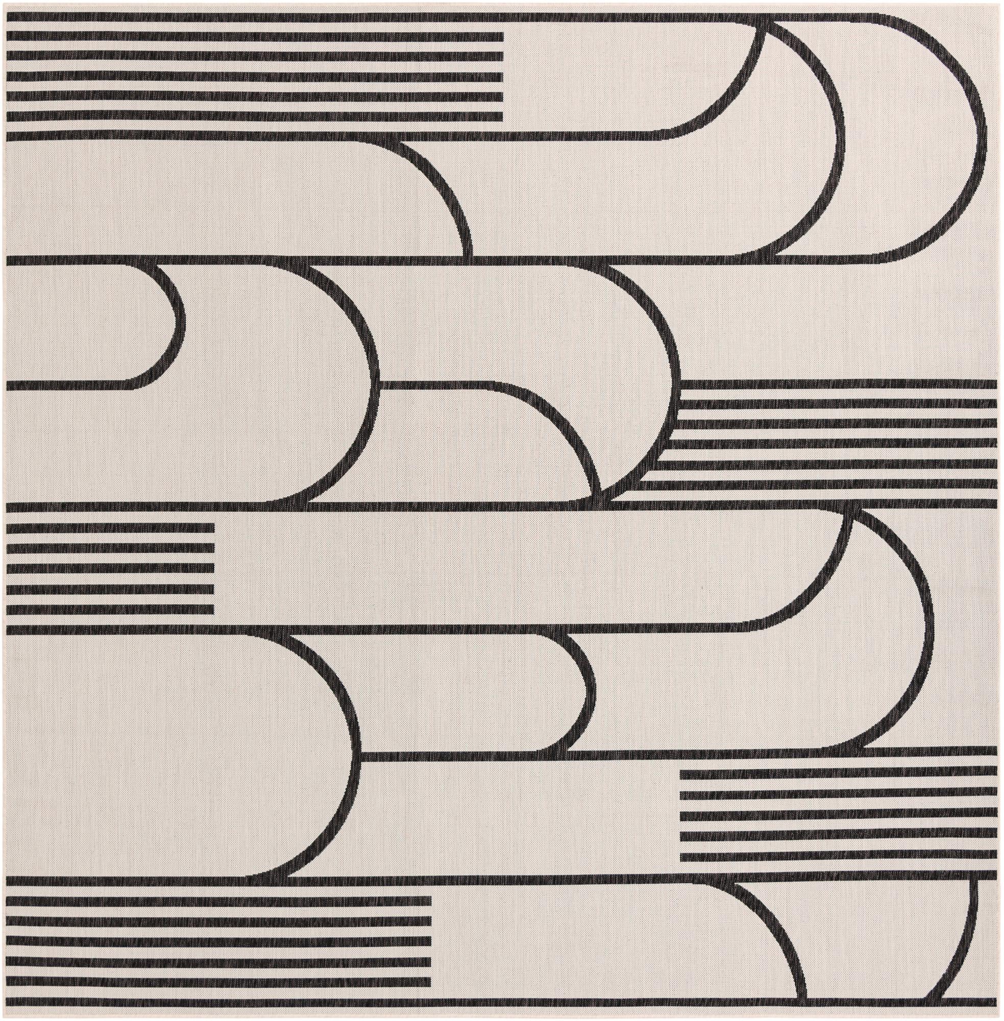 10' x 10' Easy-Clean Modern Indoor / Outdoor Square Rug