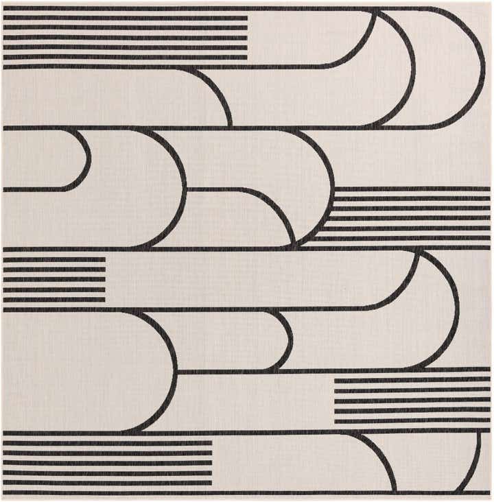 10' x 10' Easy-Clean Modern Indoor / Outdoor Square Rug