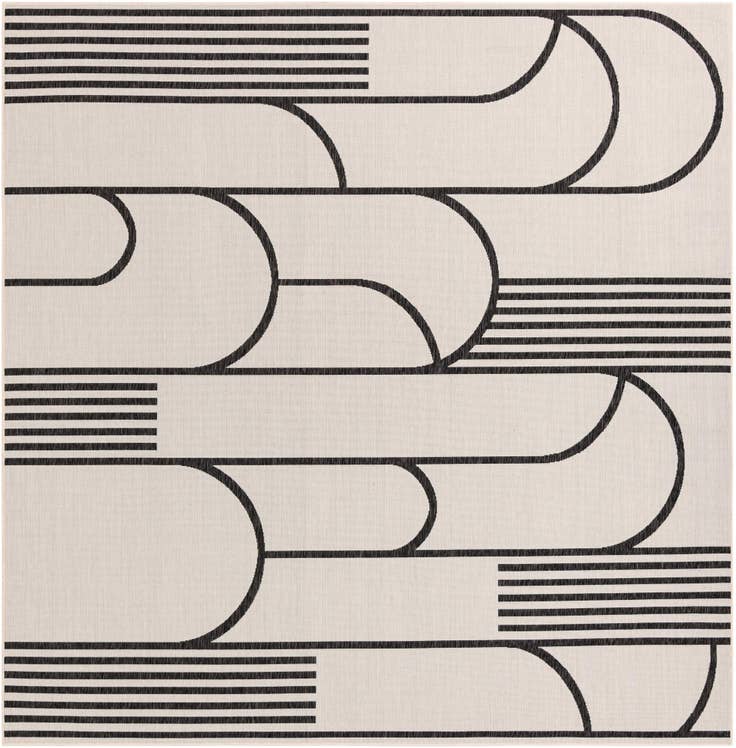 Detail image of 10' x 10' Easy-Clean Modern Indoor / Outdoor Square Rug