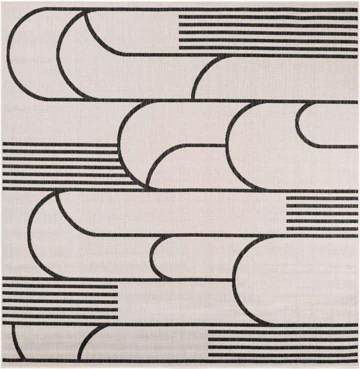 7' 10 x 7' 10 Easy-Clean Modern Indoor / Outdoor Square Rug