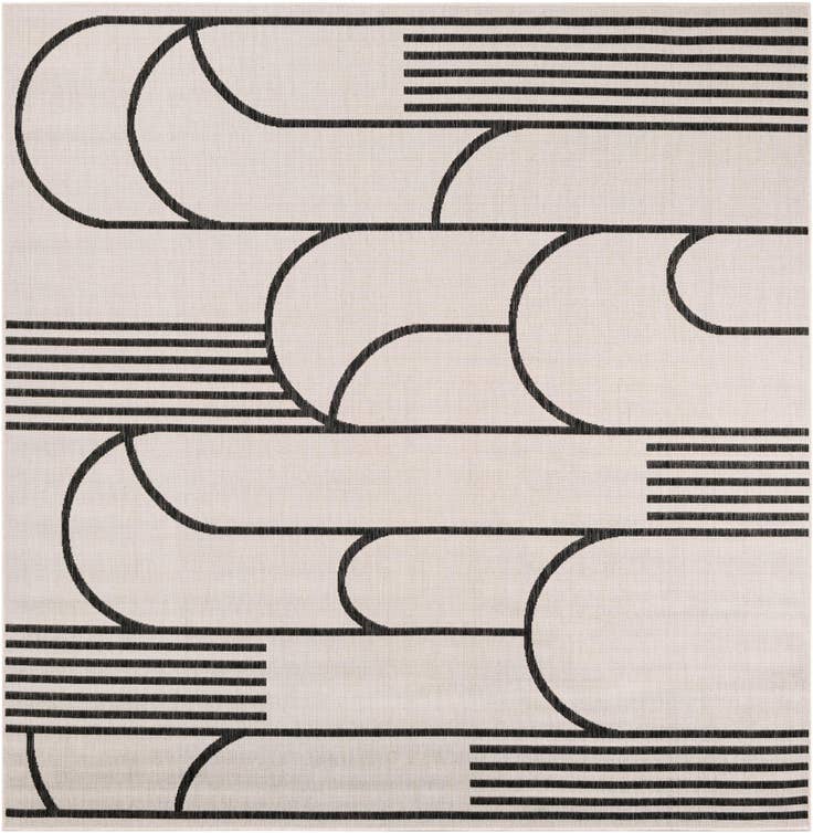 Detail image of 7' 10 x 7' 10 Easy-Clean Modern Indoor / Outdoor Square Rug