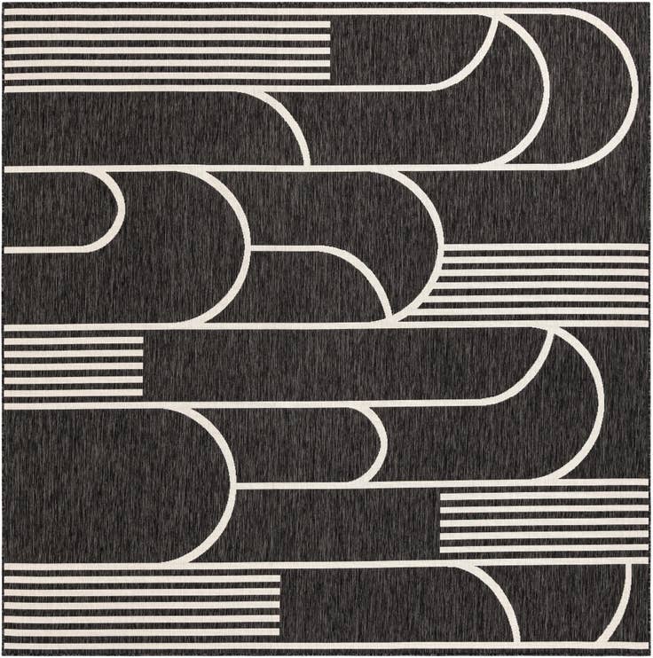 Detail image of 10' x 10' Easy-Clean Modern Indoor / Outdoor Square Rug