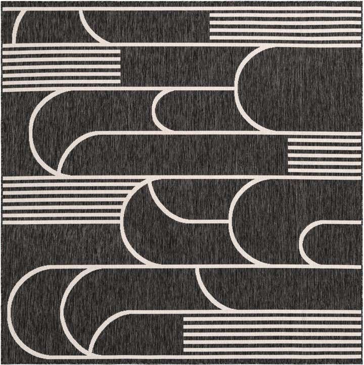 7' 10 x 7' 10 Easy-Clean Modern Indoor / Outdoor Square Rug