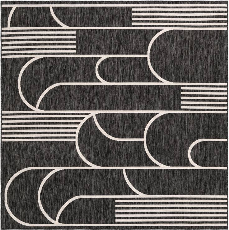 Detail image of 7' 10 x 7' 10 Easy-Clean Modern Indoor / Outdoor Square Rug