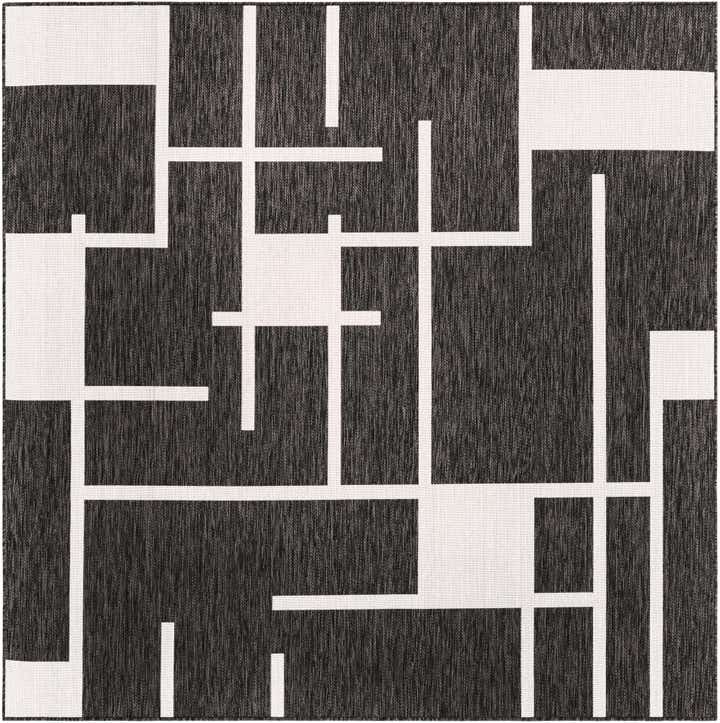 7' 10 x 7' 10 Easy-Clean Modern Indoor / Outdoor Square Rug