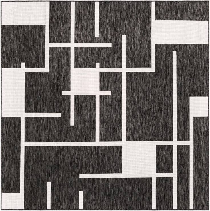 Detail image of 7' 10 x 7' 10 Easy-Clean Modern Indoor / Outdoor Square Rug