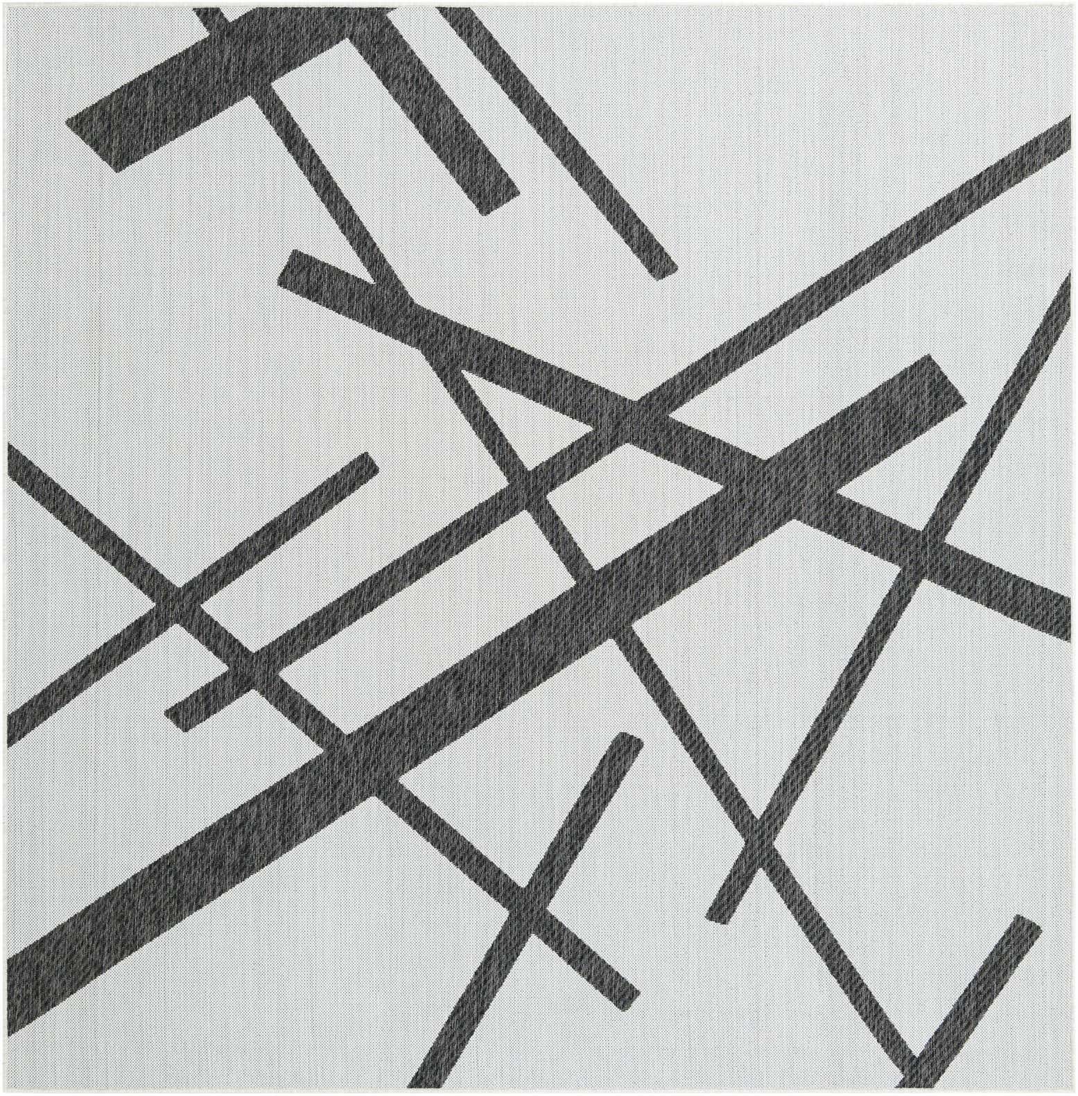7' 10 x 7' 10 Easy-Clean Modern Indoor / Outdoor Square Rug