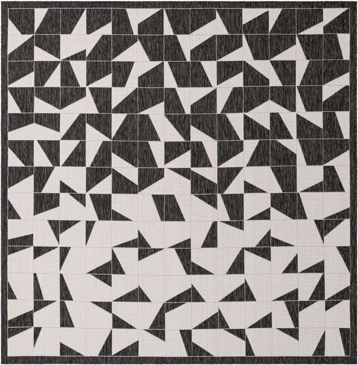 10' x 10' Easy-Clean Modern Indoor / Outdoor Square Rug