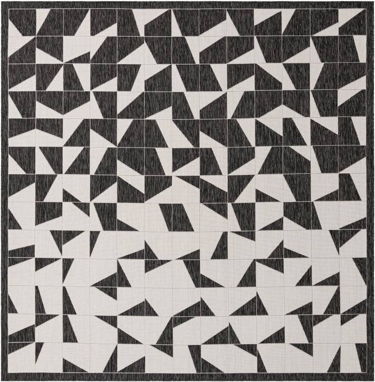 Detail image of 10' x 10' Easy-Clean Modern Indoor / Outdoor Square Rug