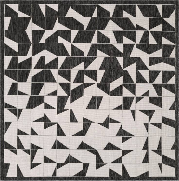 Detail image of 7' 10 x 7' 10 Easy-Clean Modern Indoor / Outdoor Square Rug
