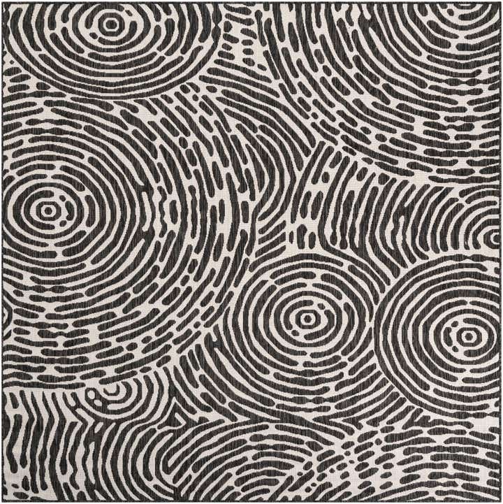 7' 10 x 7' 10 Easy-Clean Modern Indoor / Outdoor Square Rug
