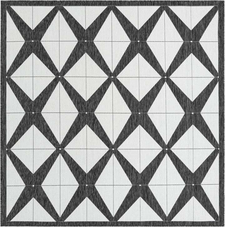 7' 10 x 7' 10 Easy-Clean Modern Indoor / Outdoor Square Rug