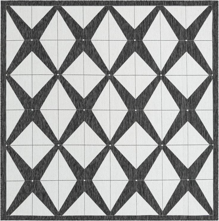 Detail image of 7' 10 x 7' 10 Easy-Clean Modern Indoor / Outdoor Square Rug