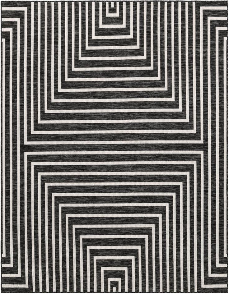 Detail image of 7' 10 x 7' 10 Easy-Clean Modern Indoor / Outdoor Square Rug