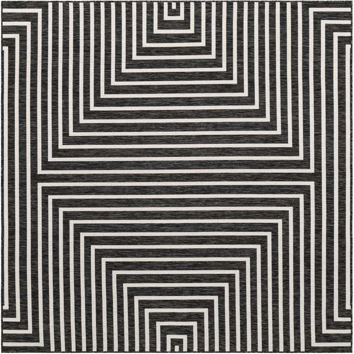 7' 10 x 7' 10 Easy-Clean Modern Indoor / Outdoor Square Rug
