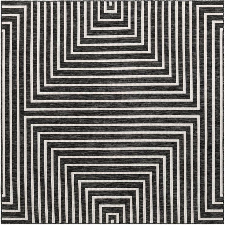 Detail image of 7' 10 x 7' 10 Easy-Clean Modern Indoor / Outdoor Square Rug
