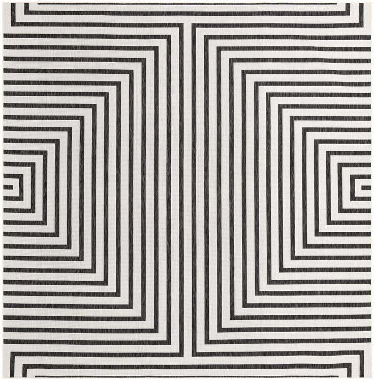 Detail image of 10' x 10' Easy-Clean Modern Indoor / Outdoor Square Rug