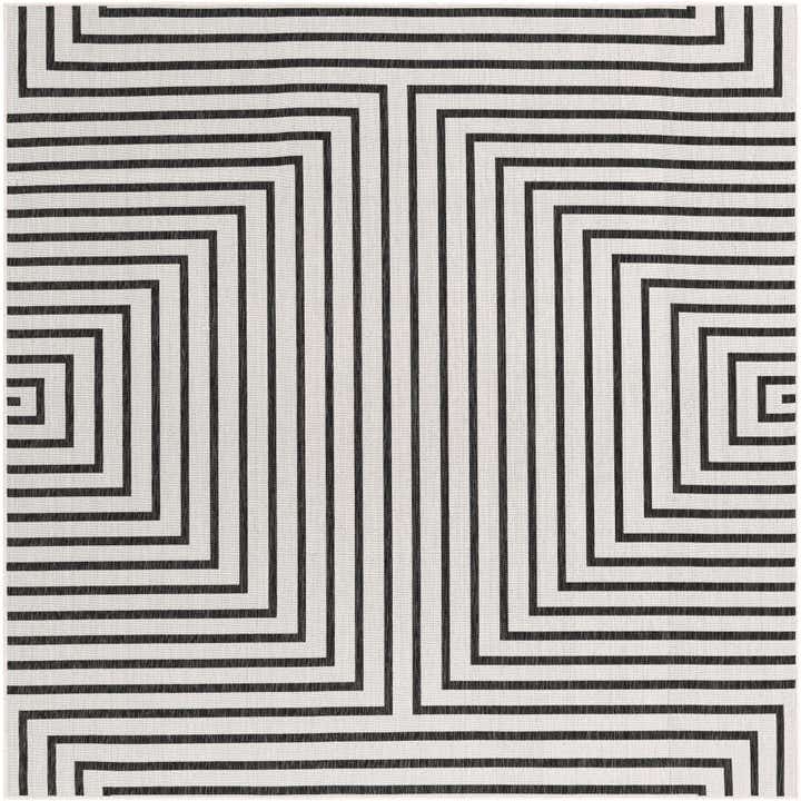7' 10 x 7' 10 Easy-Clean Modern Indoor / Outdoor Square Rug