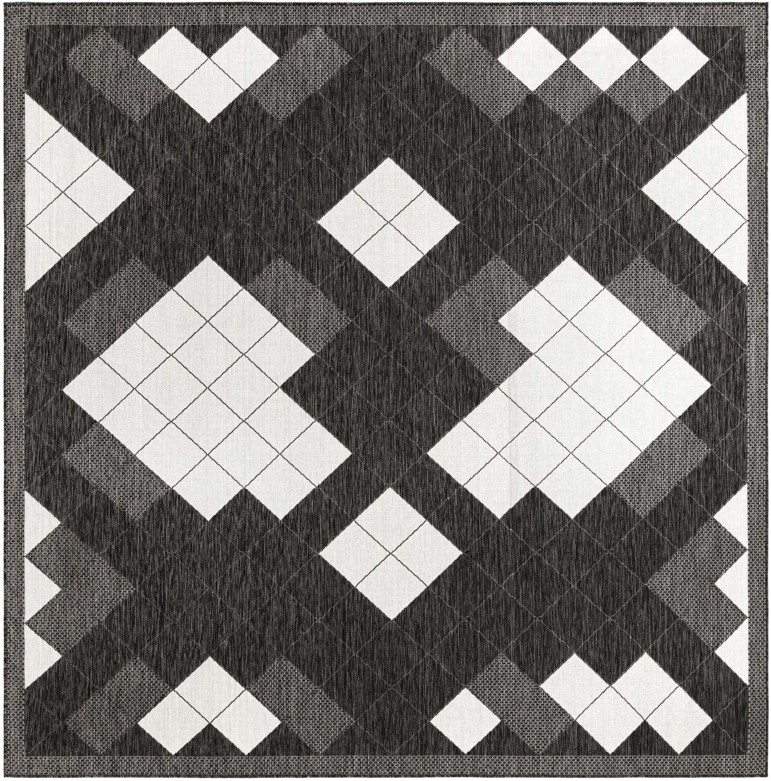 10' x 10' Easy-Clean Modern Indoor / Outdoor Square Rug