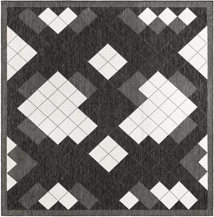 10' x 10' Easy-Clean Modern Indoor / Outdoor Square Rug