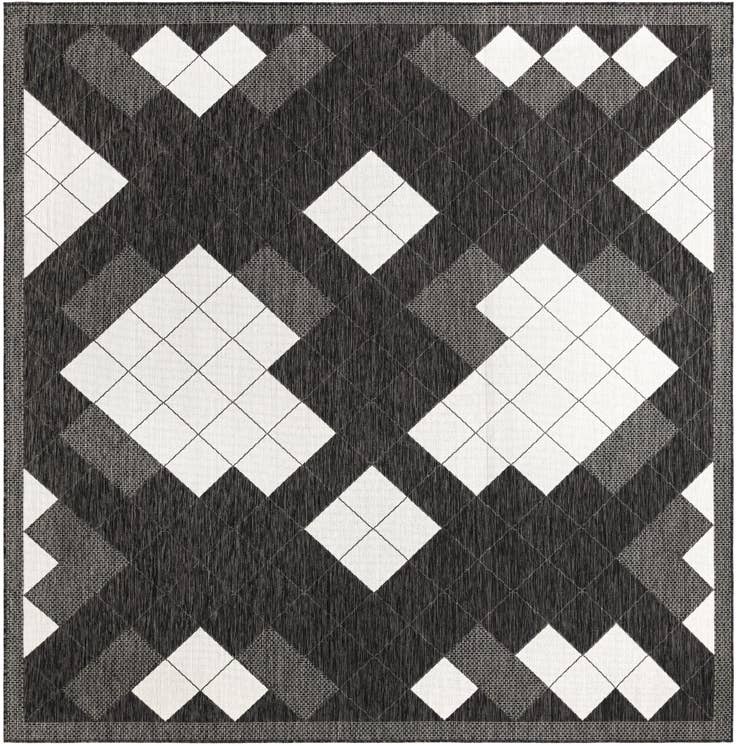 Detail image of 10' x 10' Easy-Clean Modern Indoor / Outdoor Square Rug
