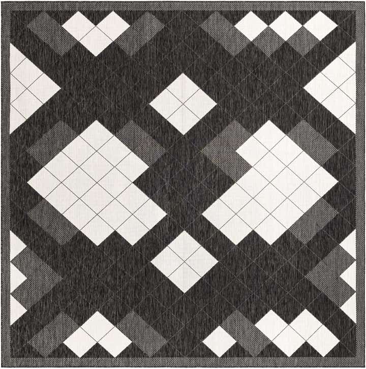 12' x 12' Easy-Clean Modern Indoor / Outdoor Square Rug