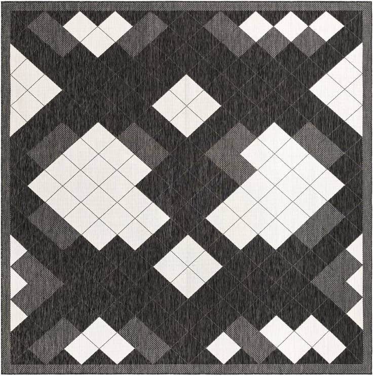 Detail image of 12' x 12' Easy-Clean Modern Indoor / Outdoor Square Rug